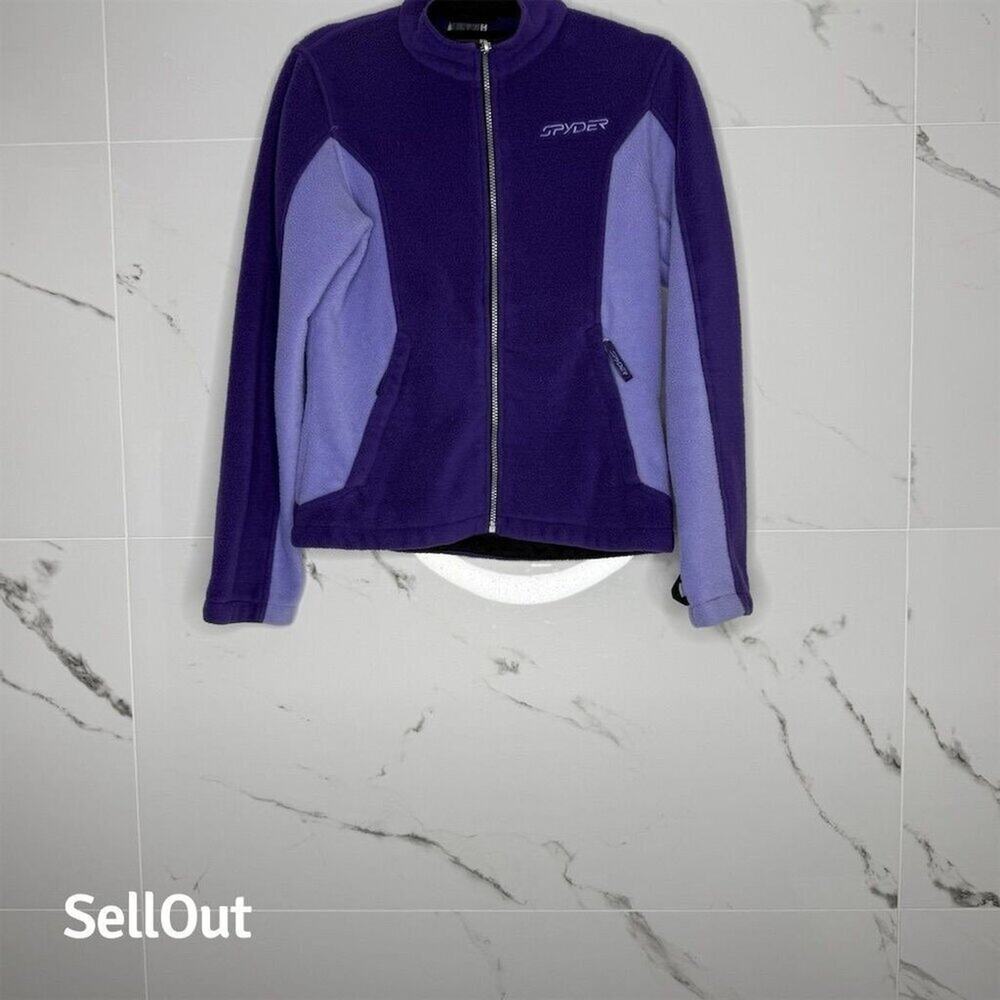 Vintage Spyder Women's Purple Fleece Jacket Size 6 Full Zip Mock Neck skiing​